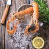 Langoustines entieres crues congelees