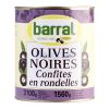 Olives noires en rondelle prêtes à l'emploi